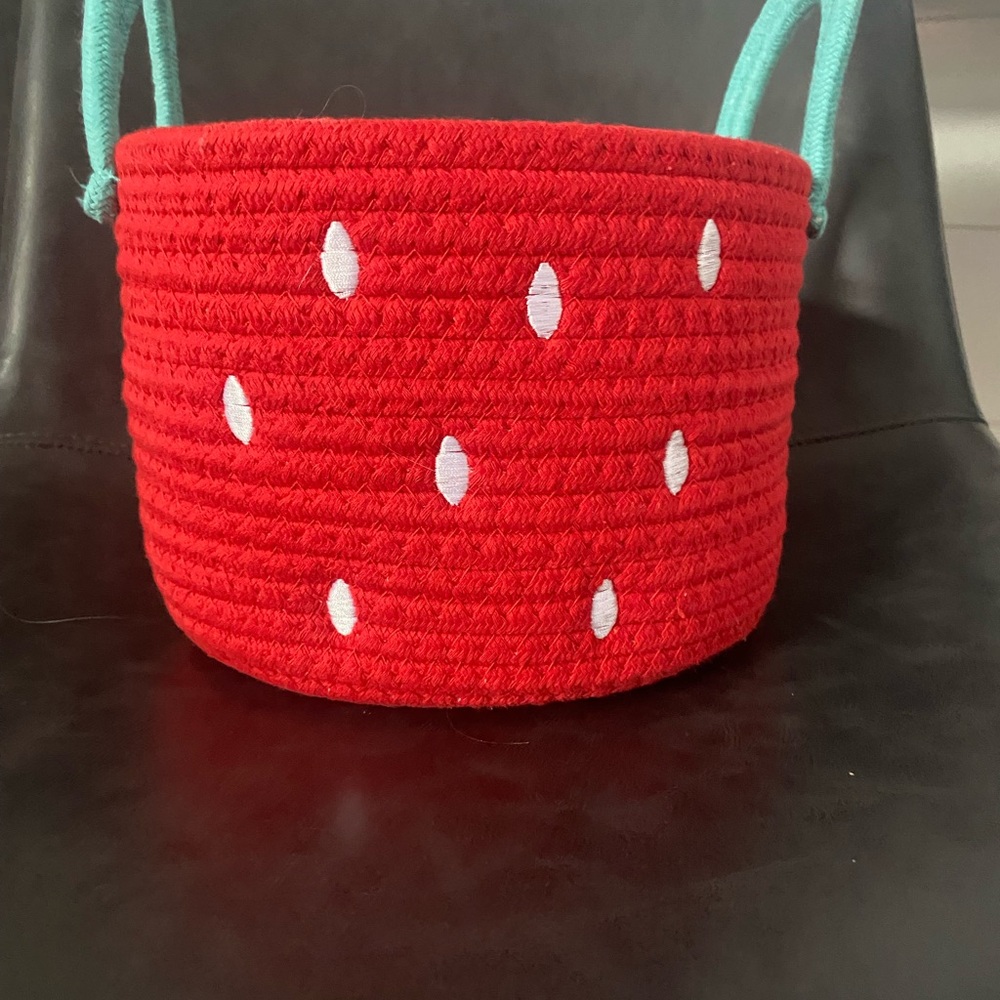 Red and White Kids Storage Basket
